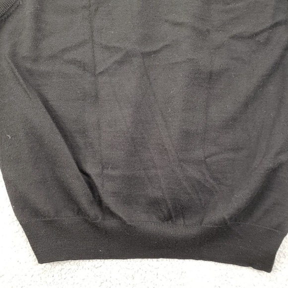 Alan Flusser Sweater Mens XL Black Wool V-Neck Sleeveless Vest‎ Golf Lightweight - Picture 5 of 14